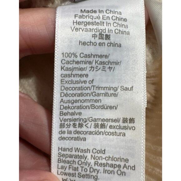 J.Crew Cashmere Sweater Ribbed Crewneck Oversized Women’s Size Medium Cream - Picture 5 of 7